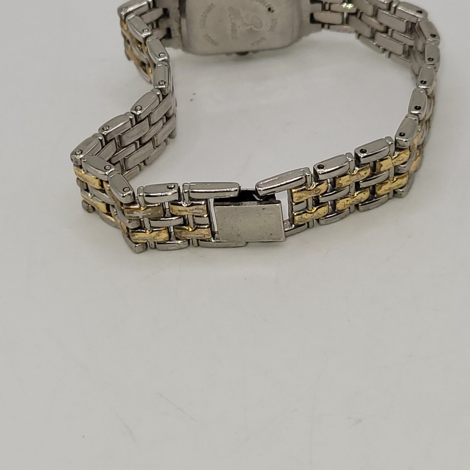 Riviera Quartz Silver Gold Toned clasp band Vintage New battery