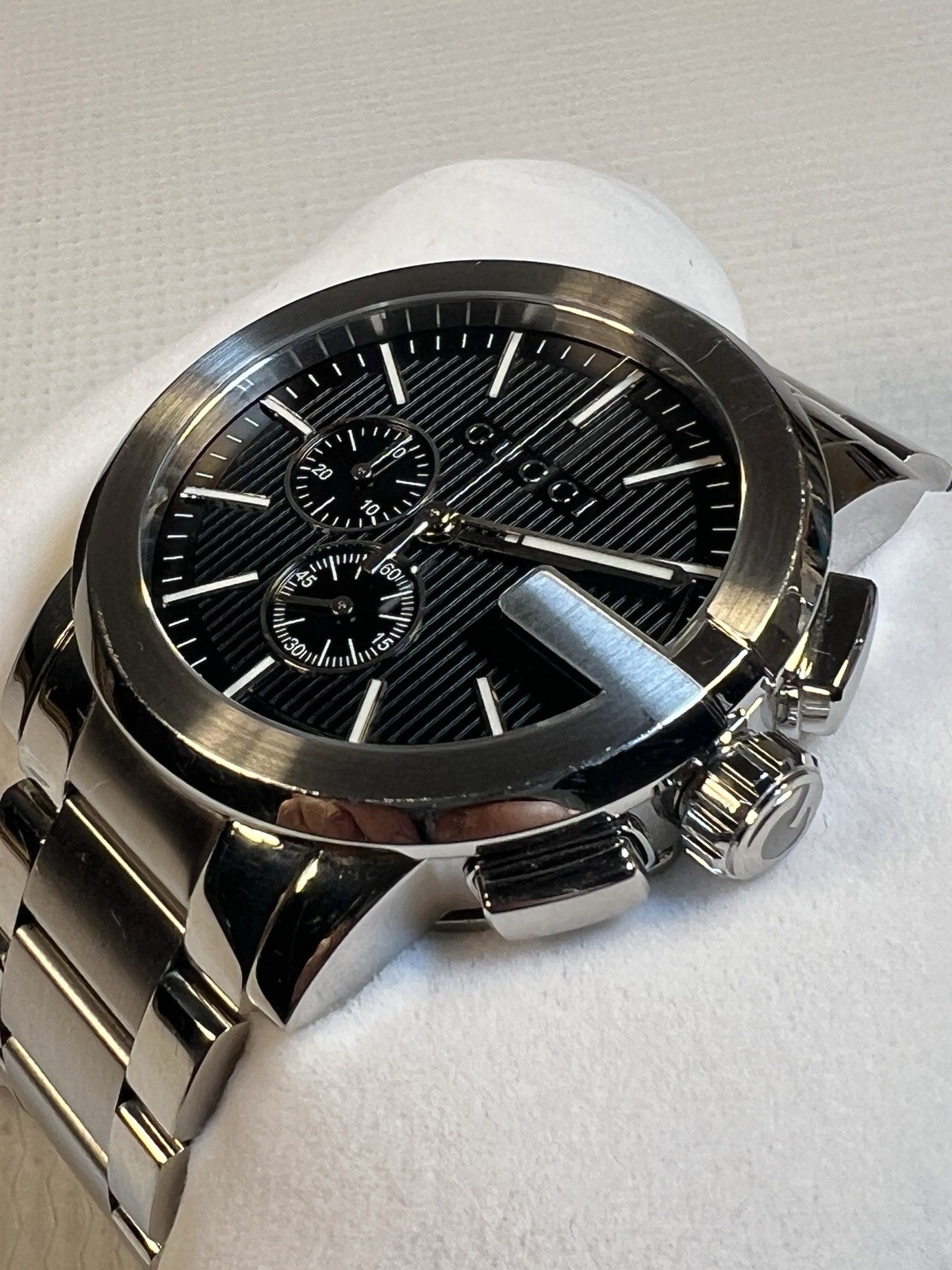 Gucci G-Chrono 44mm Men’s Watch Black Dial Quartz Full Set New Battery
