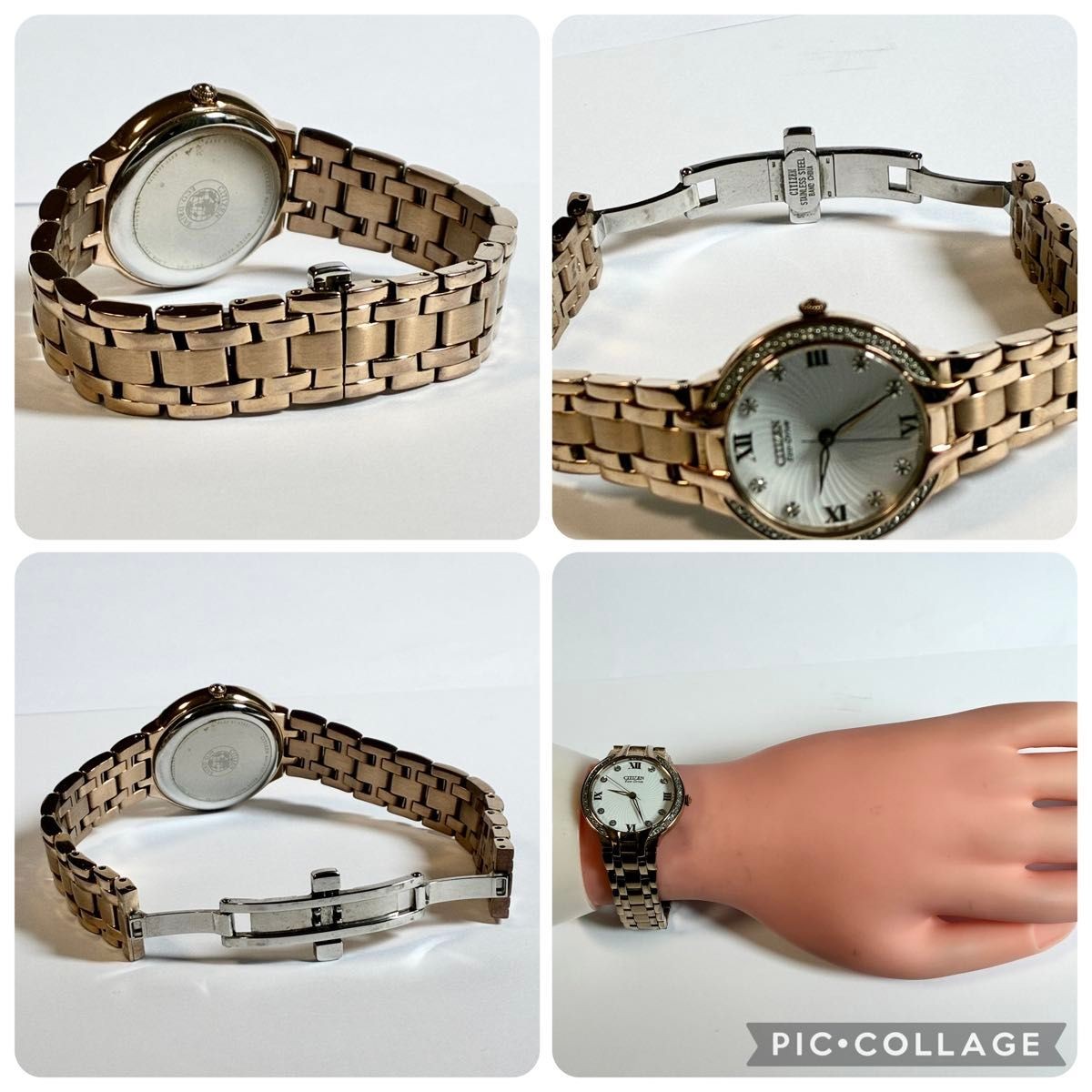 Citizen Bella EM0123-50A Eco-Drive Solar Ladies Watch Diamond Rose Gold Japan