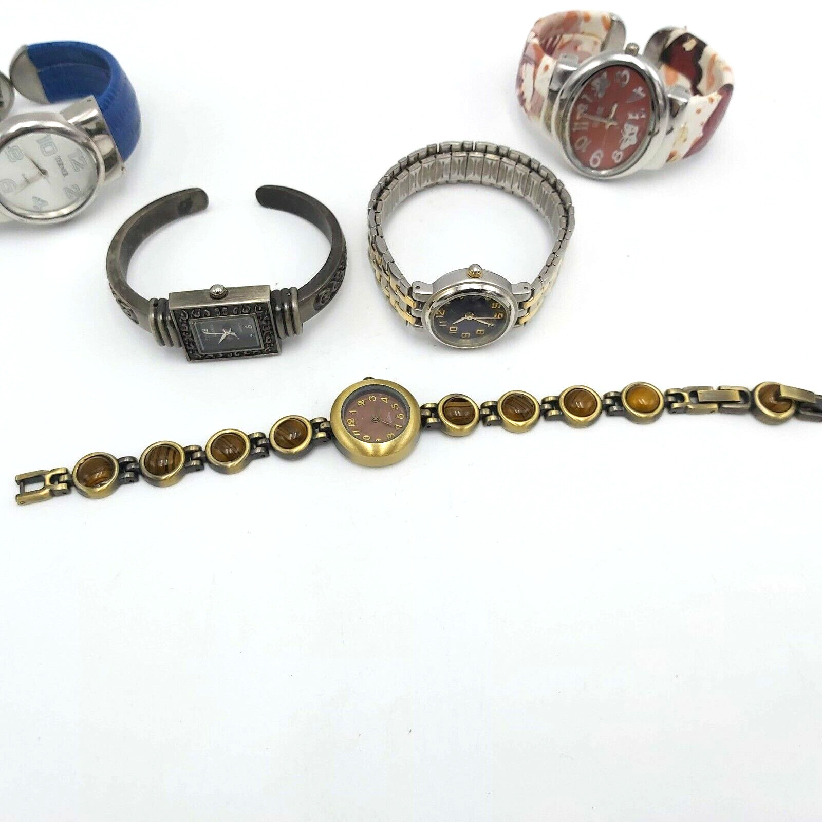 Woman Wrist Watches – Lot of 5 – Various Types and Movt Countries – No Batteries