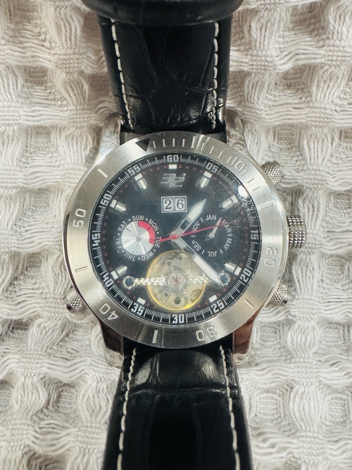 32 Degrees Automatic Mens Watch Open Heart Day Date 10ATM N0044-098