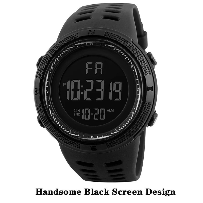 Men Military Digital LED Watch Teens Sports Gym Fitness Luminous Multi Function