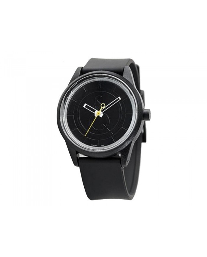 Q&Q Smile Solar Eco Friendly Watch Black Yellow 5 Bar Water Resistant NEW