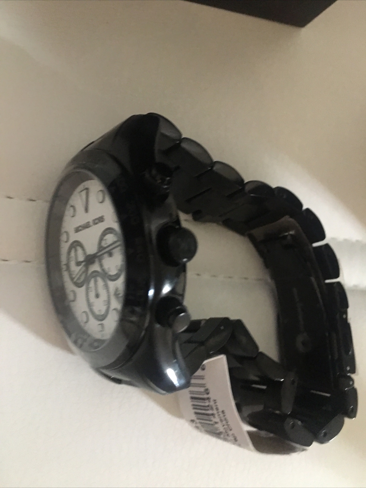 New Michael Kors Chronograph Black Steel Bracelet Watch MK6083