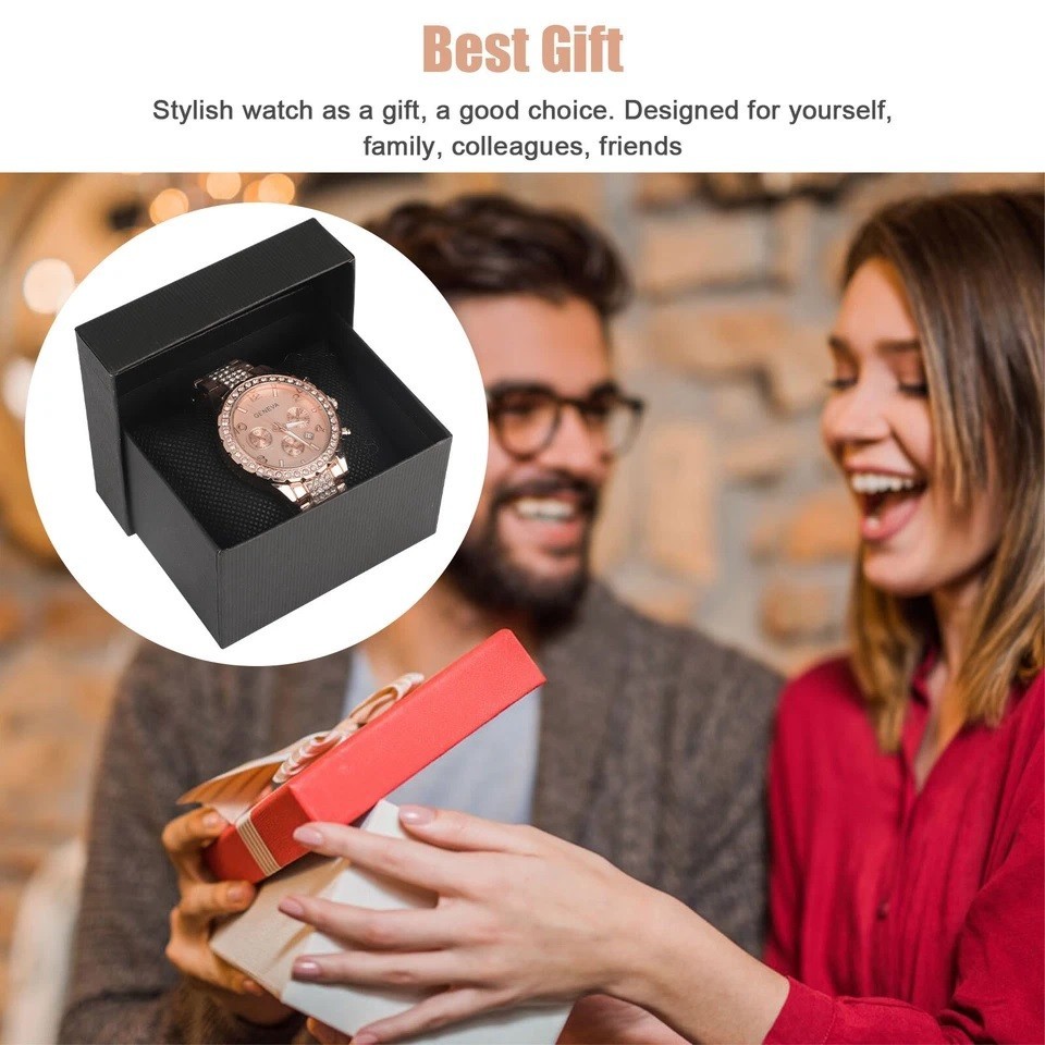 Reloj cuarzo para mujer,oro rosa,impermeable,clásico,acero inoxidable,cristal.