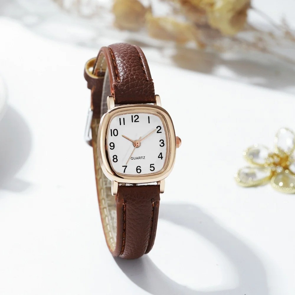 Women Small Quartz Watch Arabic Dial Leather Strap Fashion Wristwatch USA