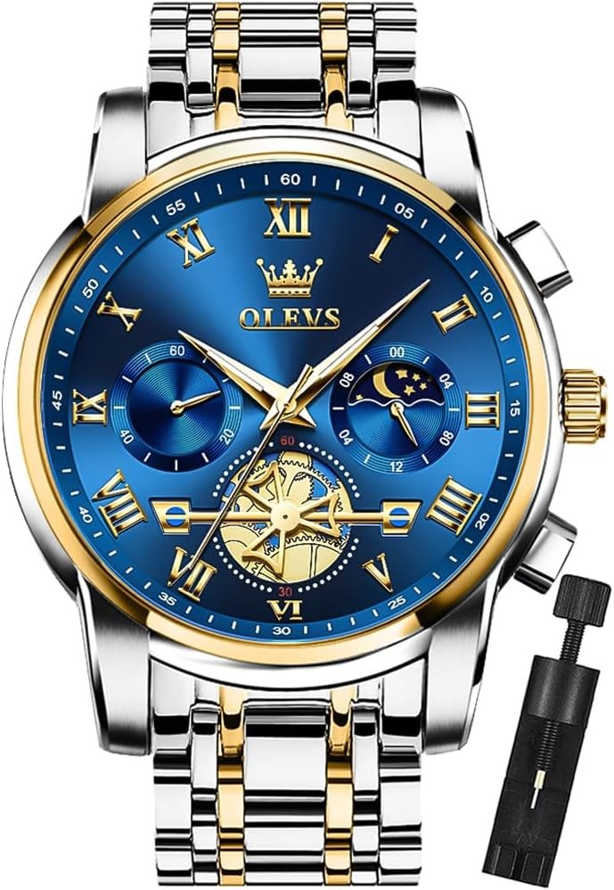 OLEVS Mens Business Watch Stainless Steel Luminous