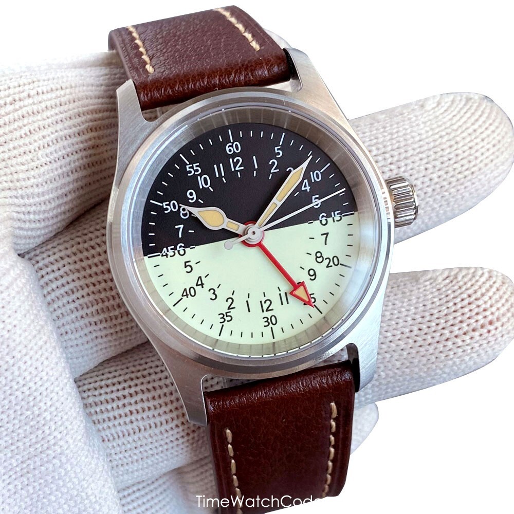 GMT Watch for Men NH34 Automatic Movt Pilot Waterproof Sapphire Luminous 36mm