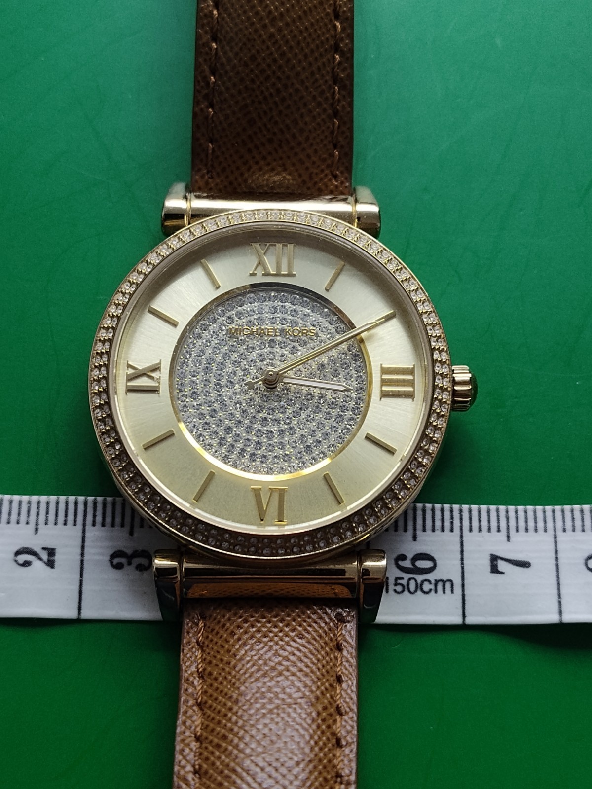 Women’s Michael Kors 251410 Catlin Champagne Crystal Pave Dial Watch MK2375