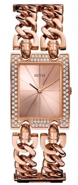 MISSING LINKS Guess Rose Gold Tone Chain Link Band 28mm Women’s Watch W0072L3