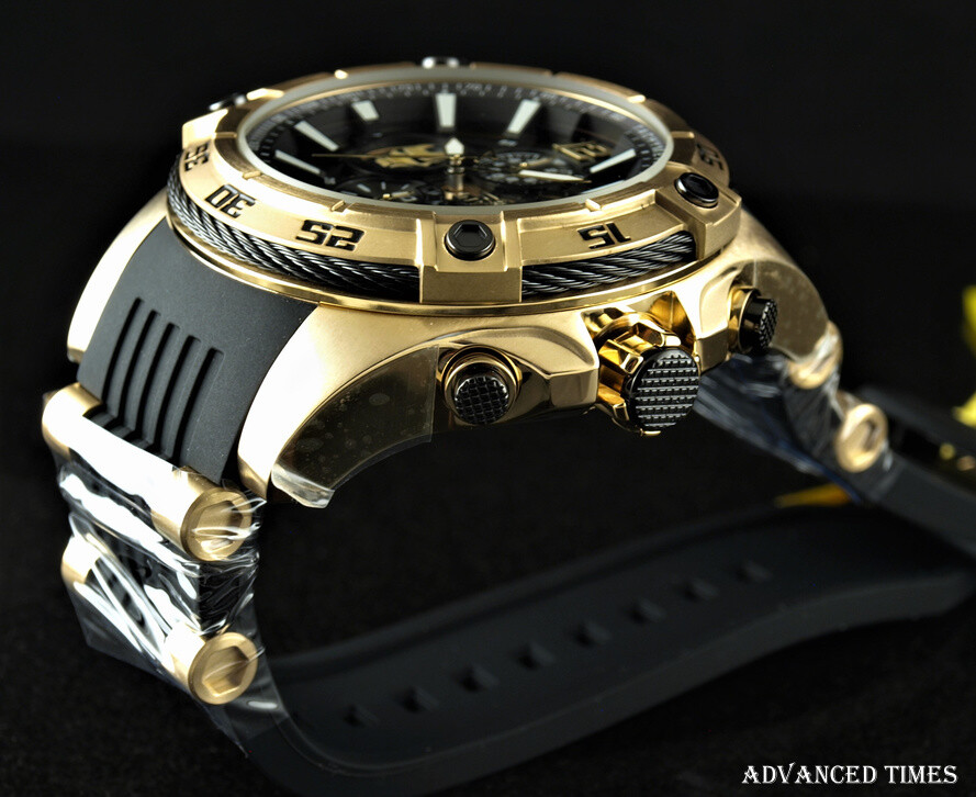 Invicta 54mm Marvel IRON MAN Speedway Viper Ltd. Ed. Chrono Black & Gold Watch