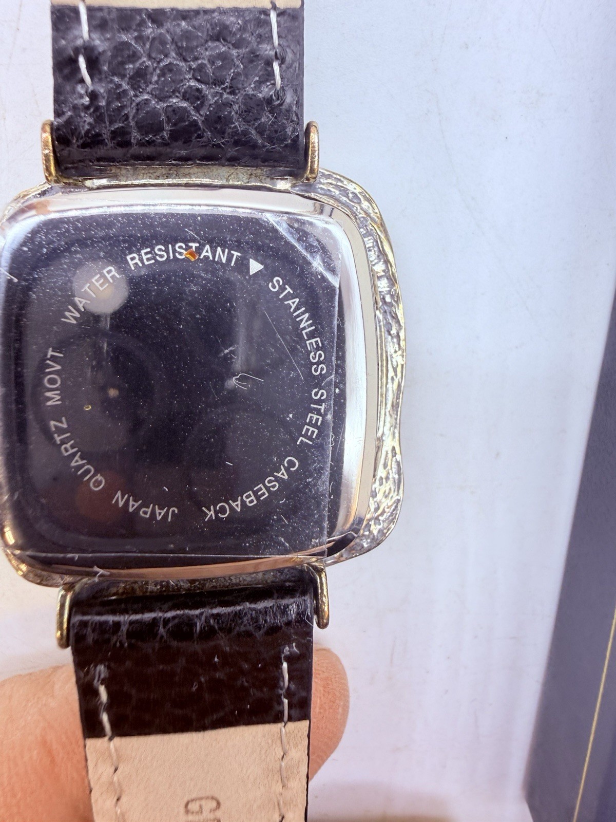 Or Paz Israel Silver Ladies Watch Black Leather Strap Rose Mother of Pearl Face