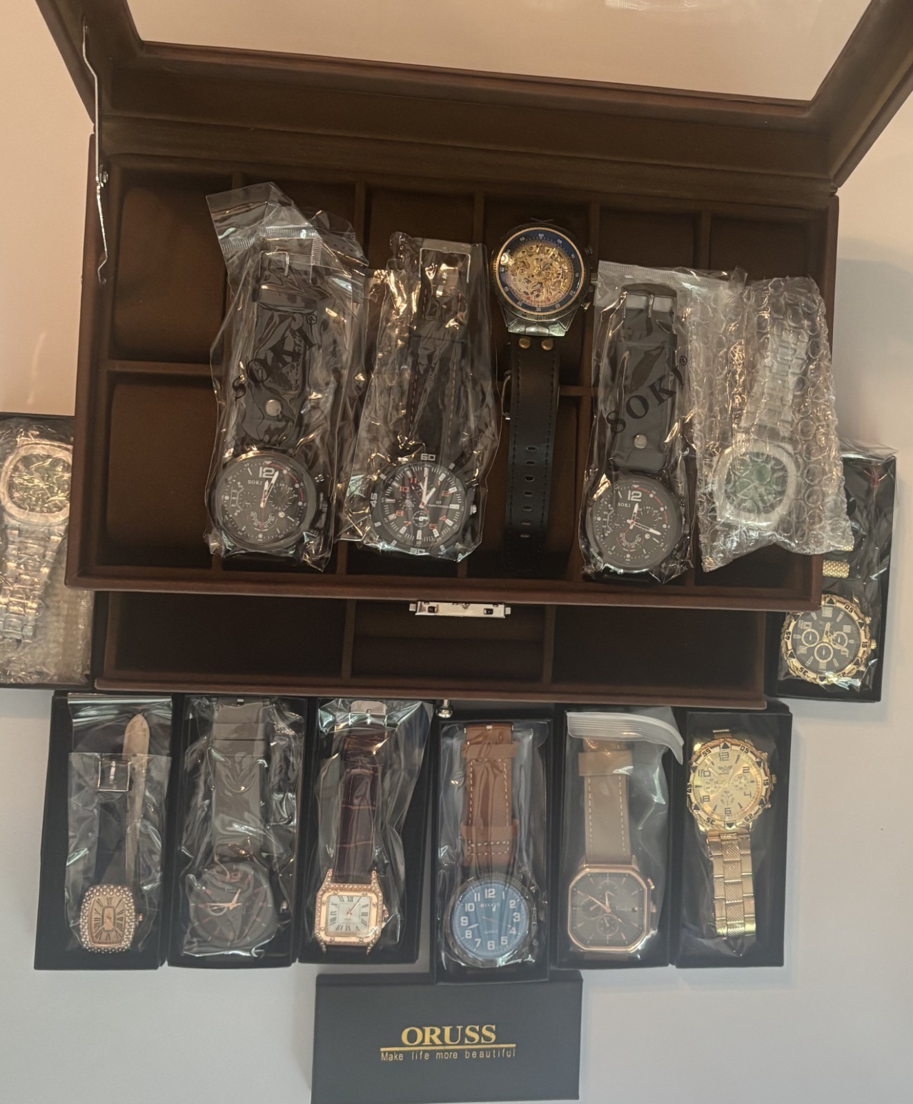 🔥Reseller Watch Lot Oruss, Soki, Automatic Shenhua New In Box w/ Display Case🔥
