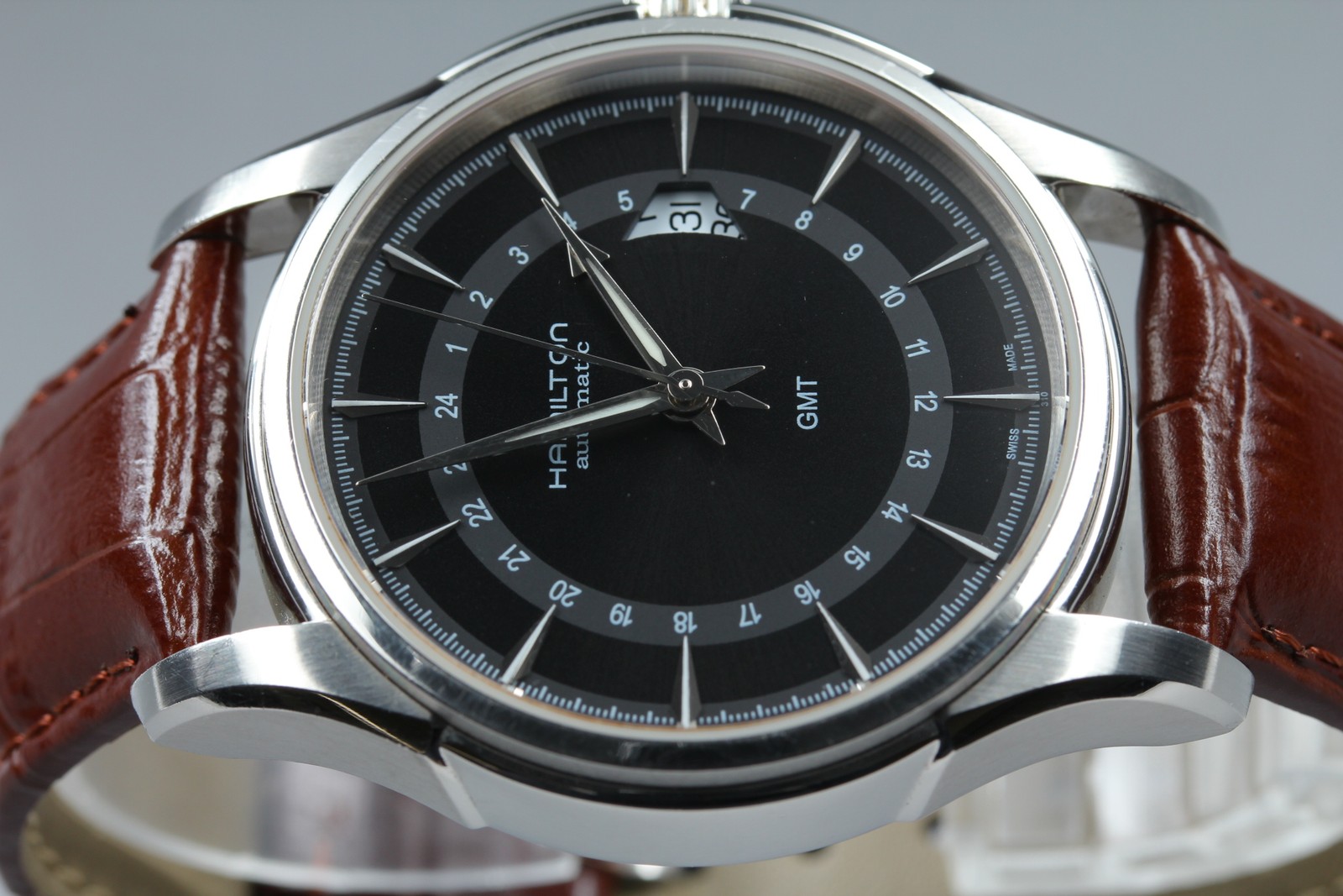 Hamilton Jazzmaster Traveler GMT Automatic Black Dial Men’s Watch 42mm JAPAN