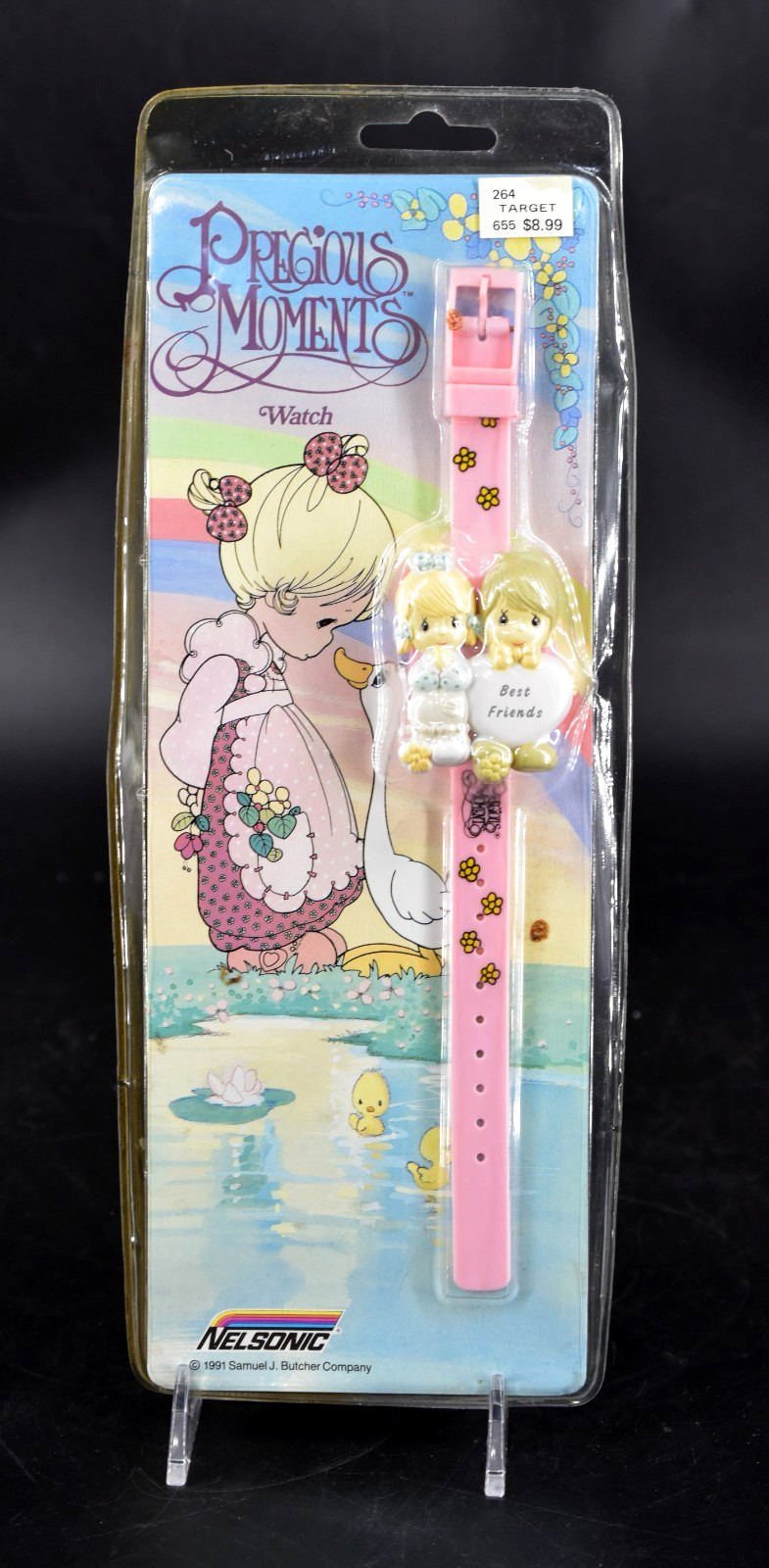 NEW VTG ’91 Precious Moments BEST FRIENDS LCD Watch Flip-Top Cover Nelsonic