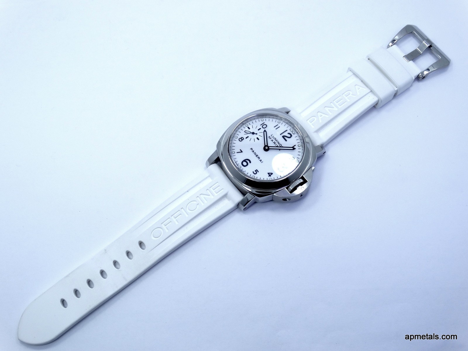 PANERAI Luminor MARINA PAM00113 OP6567 WHITE DIAL White Rubber Band H0668/1000