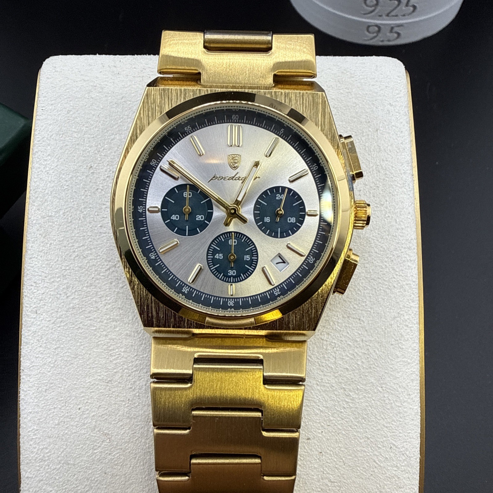Lucky 4s / POEDAGAR Luxury Mens Chronograph Watch Waterproof Luminous Steel Date