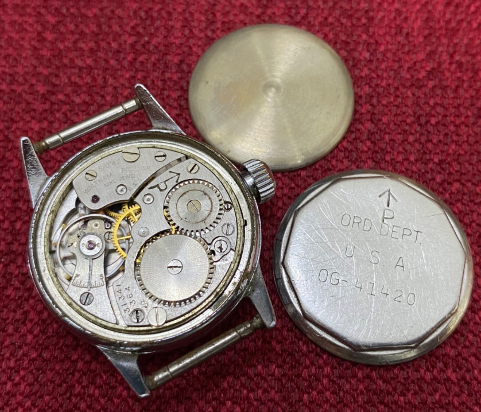 vintage Waltham PAF US Military In Pakistan Double Marking Ord Dept PLS READ