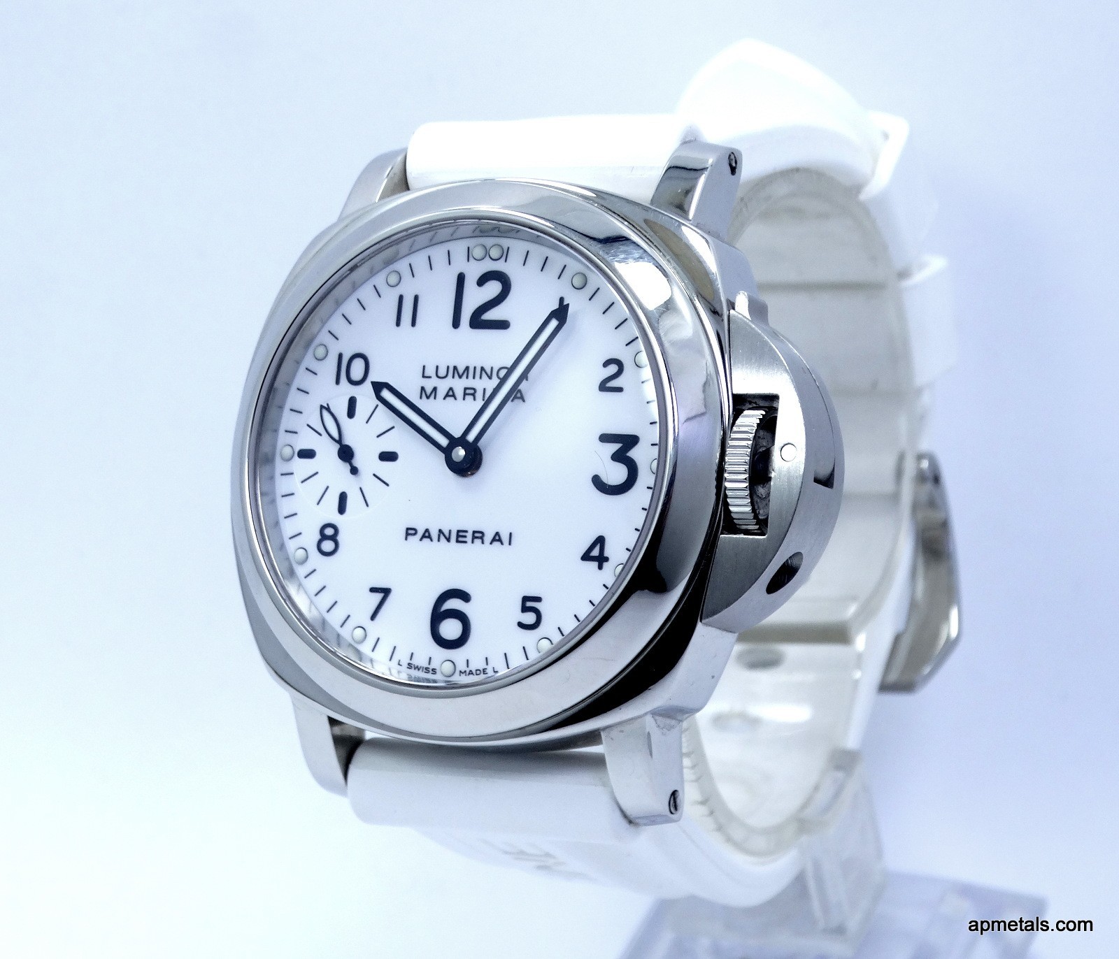 PANERAI Luminor MARINA PAM00113 OP6567 WHITE DIAL White Rubber Band H0668/1000