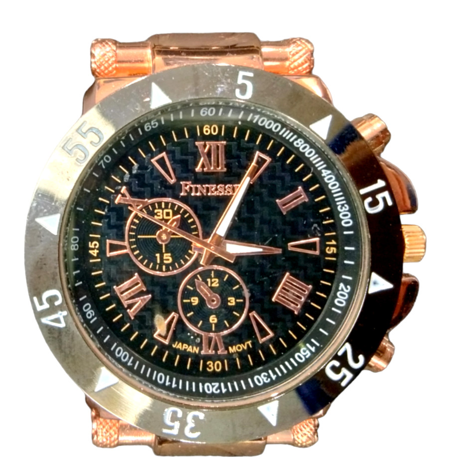 FINESSE BlackGold-COLOR 52mm QUARTZ WRISTWATCH