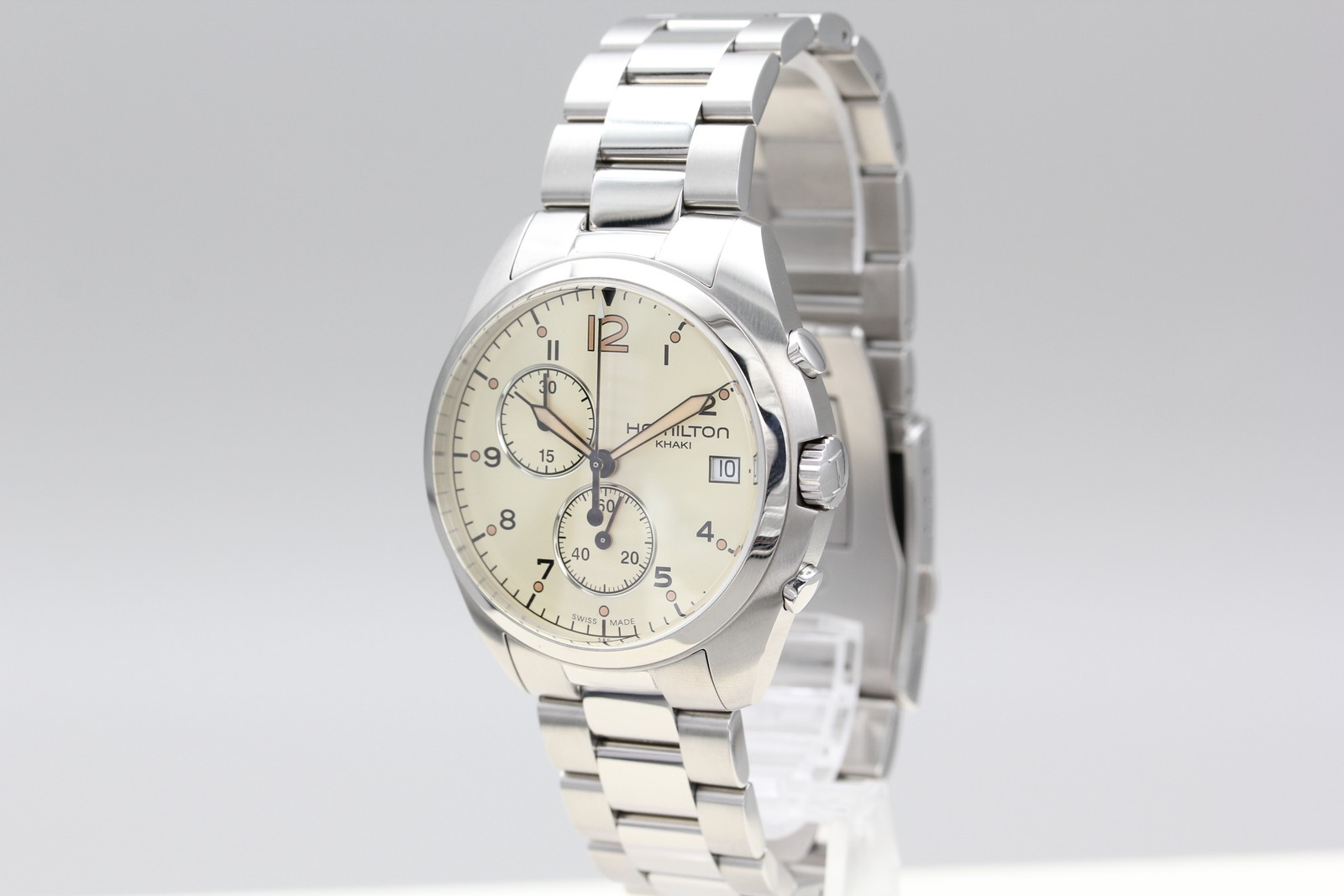 [Box] Hamilton Khaki Pilot H765120 Chronograph Gold Dial 44mm Quartz Men’s Watch