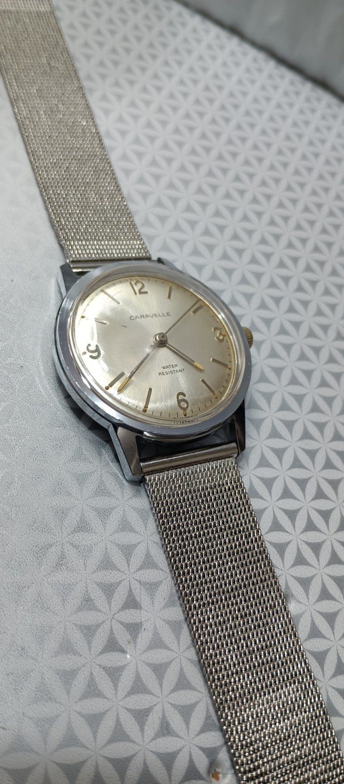CARAVELLE Vintage Men’s Watch Mechanical Cal. 11DP 7 Jewels Silver Tone 36 mm