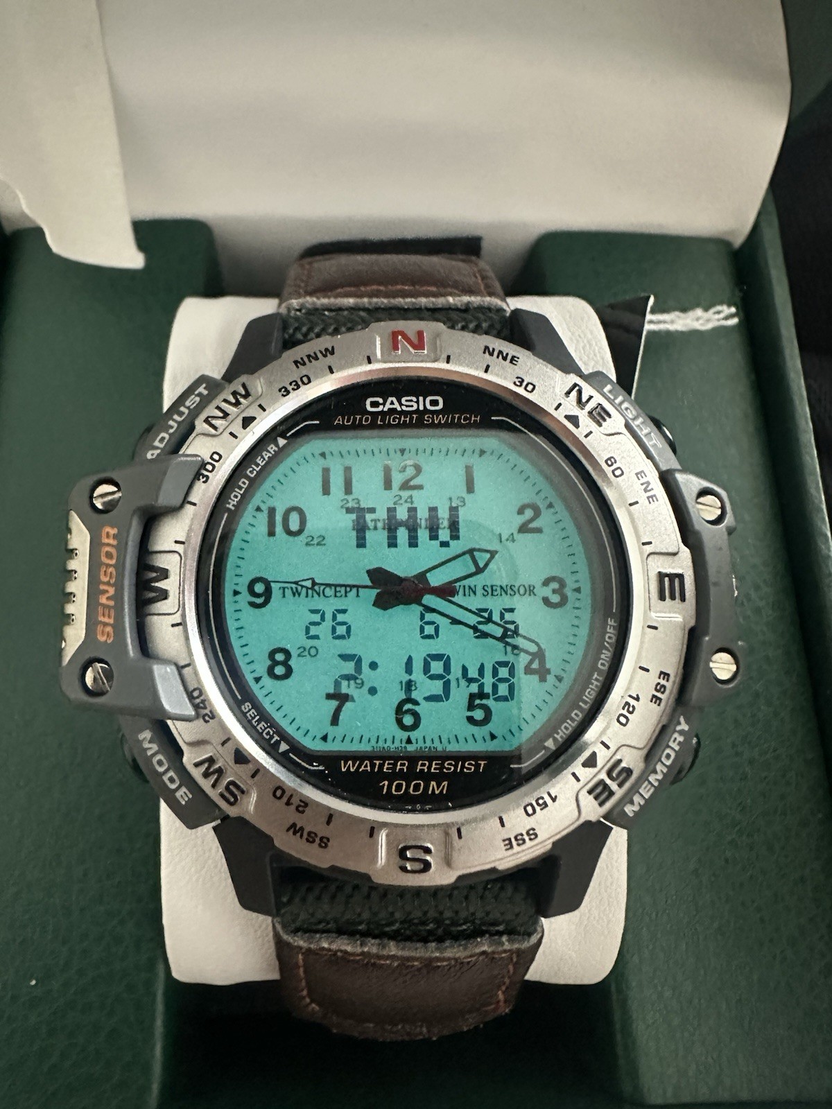Vintage CASIO Twincept PRT-50 Pathfinder 1376 Quartz Ana-Digi Twin Sensor Watch