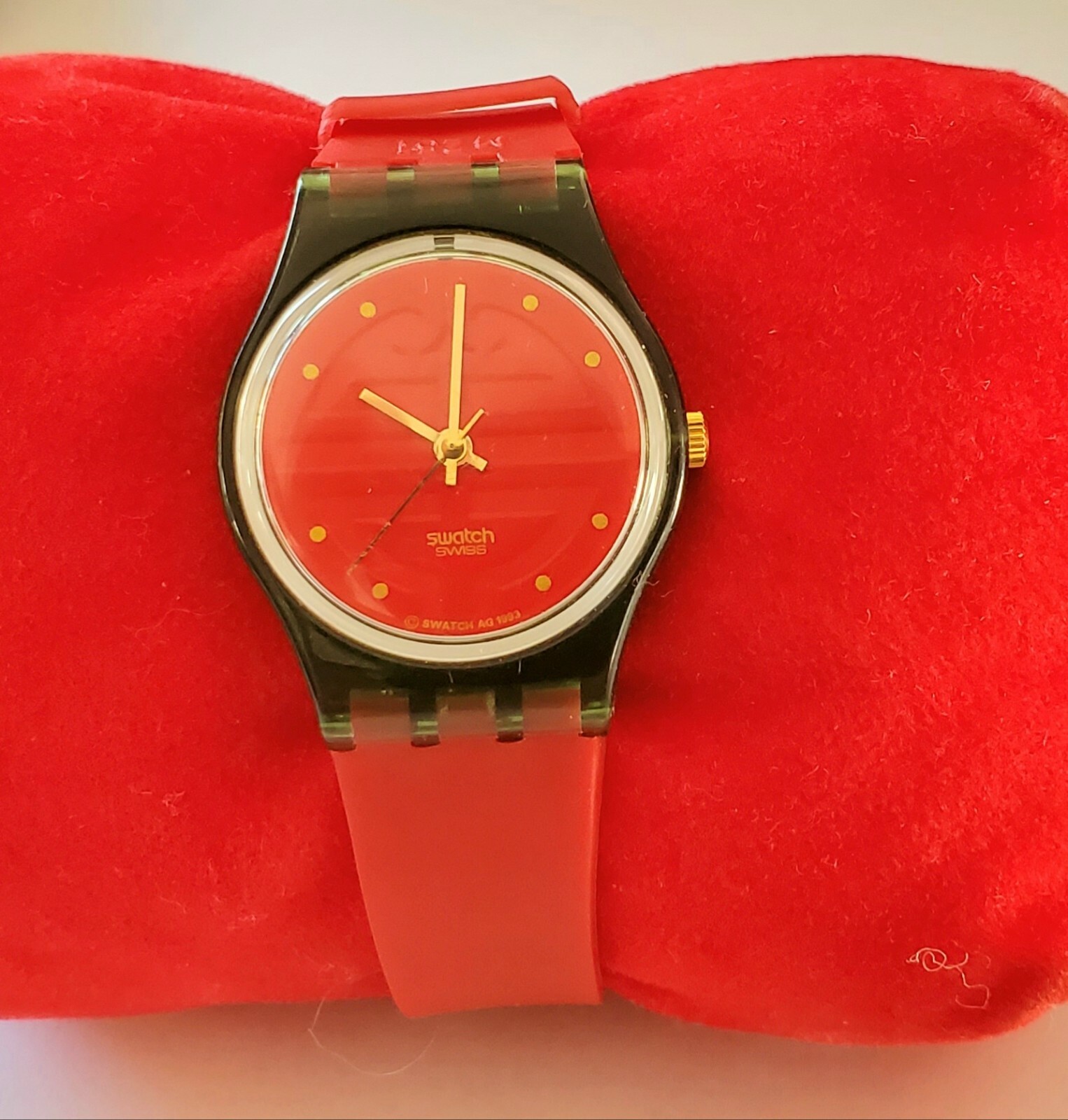 1994 Swatch «Geisha» Women’s girl teen Watch – Works transparent red gold