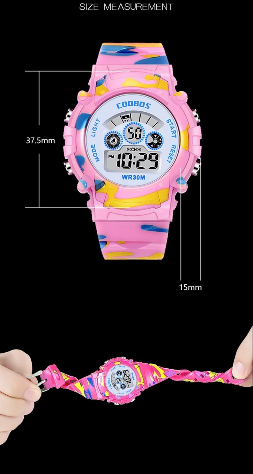 Kids Digital Watches for Boys Girls LED Sports Waterproof Wrist Watches Children