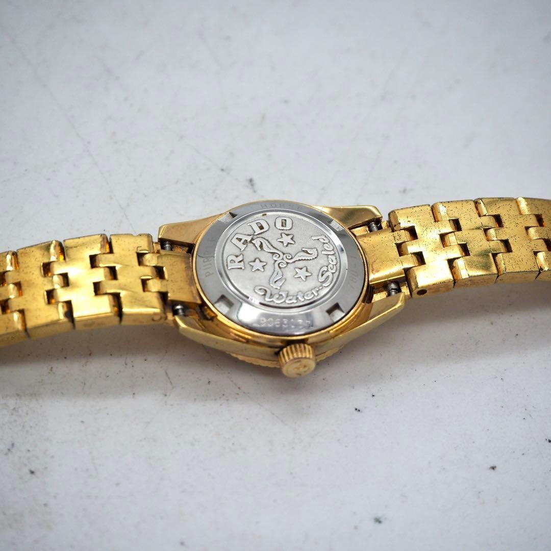 Rado Purple Horse Automatic Watch Gold Dial Ladies Japan Working 074874