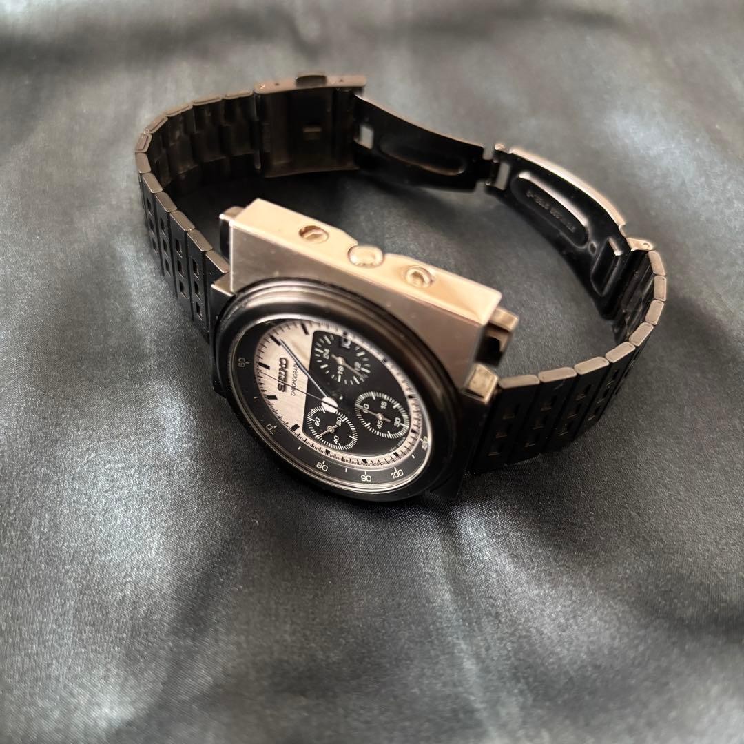 SEIKO 7T12-0BP0 GIUGIARO Chronograph Black Watch Wrist 16.0cm From Japan