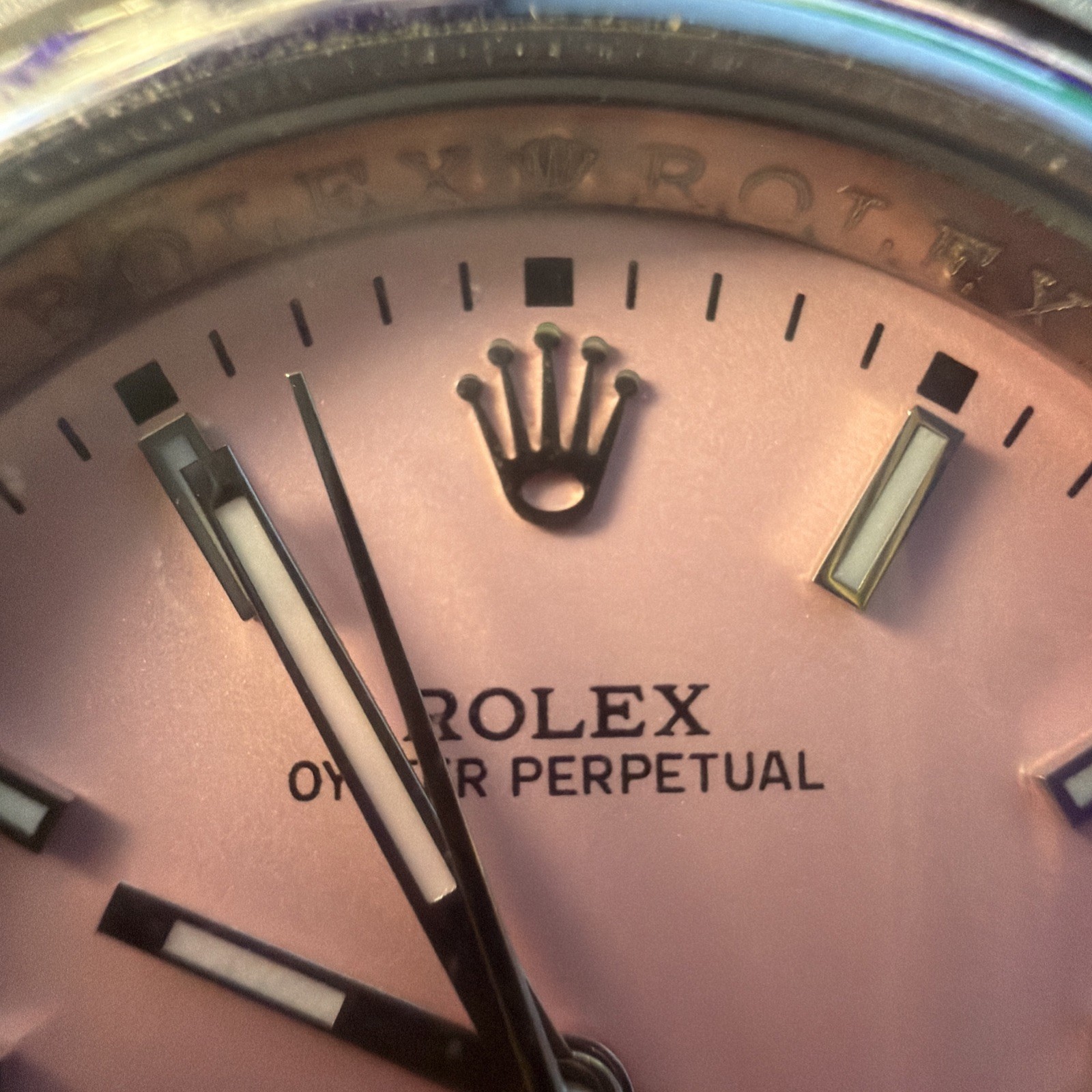 Rolex Oyster Perpetual 34mm Candy Pink Dial Steel Automatic Watch 5500 Year 1968