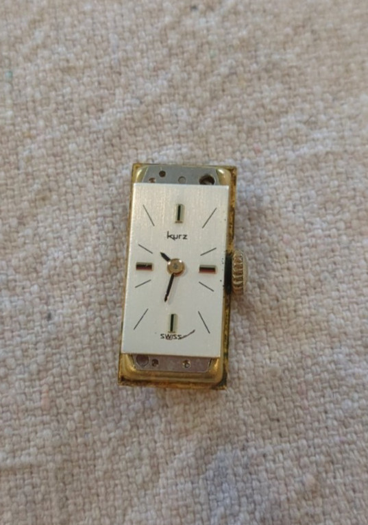 Unique! RARE Kurz 10k Gold Plated Ladies Vintage Dress Watch. Working! Look!!