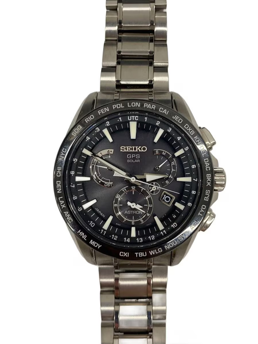 SEIKO ASTRON GPS SOLAR Solar Watch Analog BLK SLV 8X53 0AD0 2