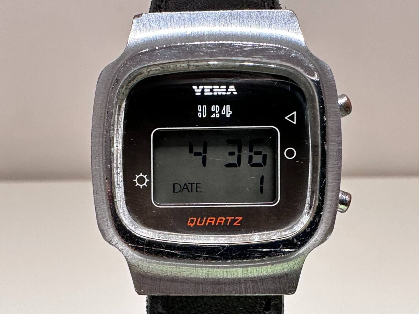 VINTAGE RARE EARLY COLLECTIBLR FRANCE CHROMED MEN’S DIGITAL WATCH «YEMA» 924