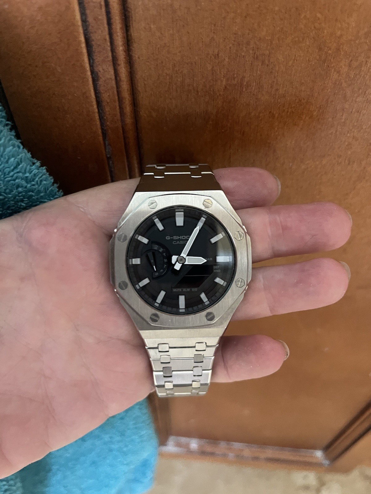 G-Shock GA 2100 AP MOD Dial AP Black Dial. Has Original Band And Dial Kit.