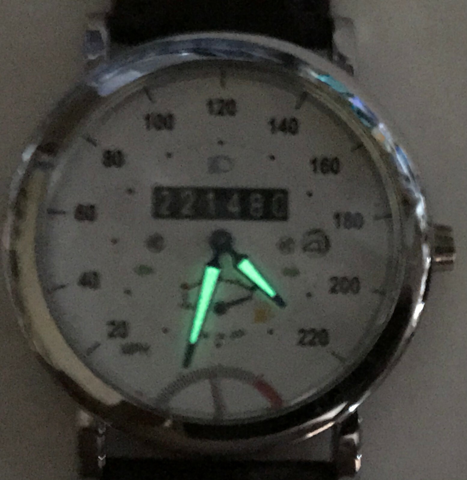 Watch New Speedometer Car Motorcycle Quartz Auto Date Sub-Second 3ATM WR