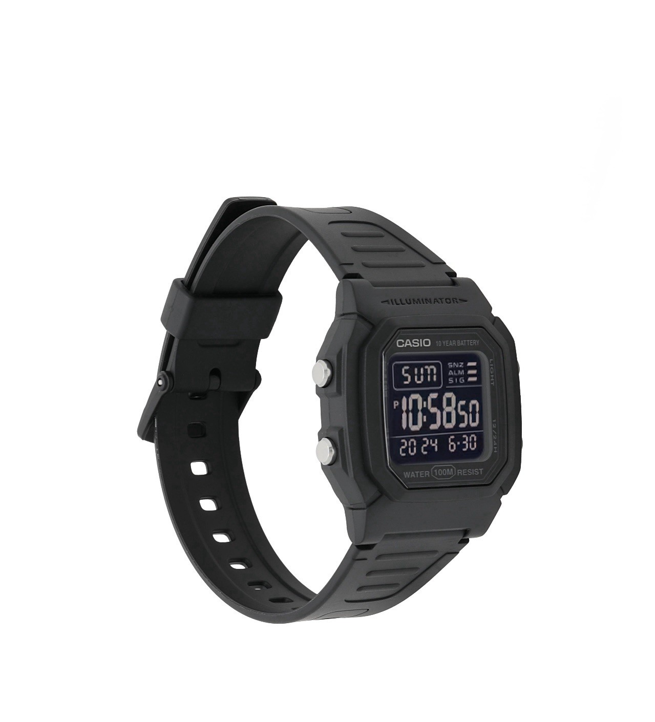 Casio W800H-1BV, Digital Watch, Resin Band, Stopwatch, Alarm, 10 Year Battery