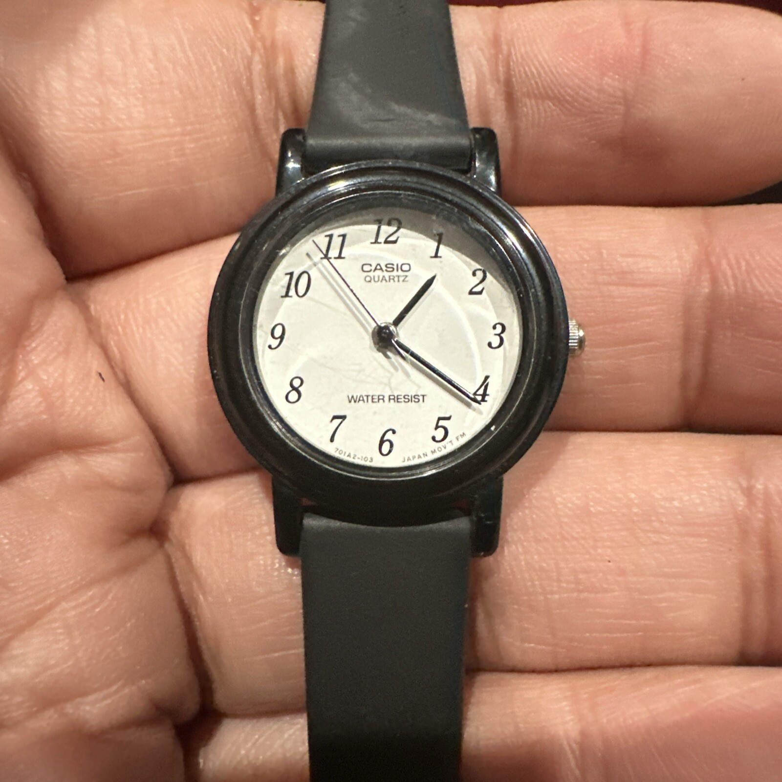 *Working* Vintage Casio LQ-139 1330 Analog Ladies Watch Black White Dial