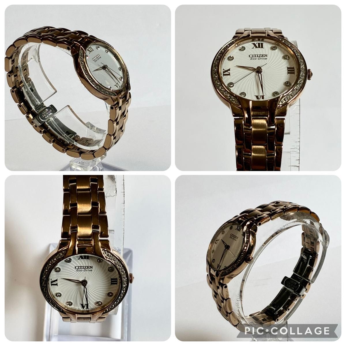 Citizen Bella EM0123-50A Eco-Drive Solar Ladies Watch Diamond Rose Gold Japan
