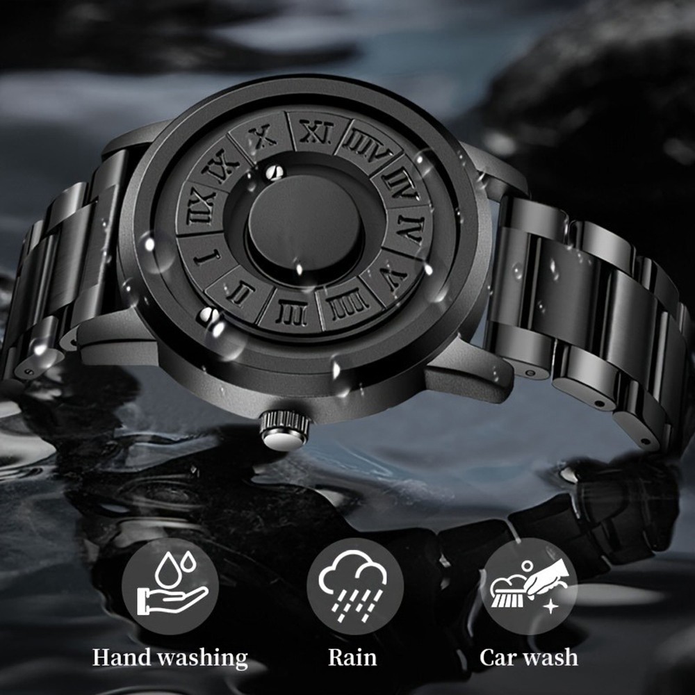 Men Watch Quartz Scrolling Bead Magne 3ATM Waterproof Sport Boy Wristwatch Gift