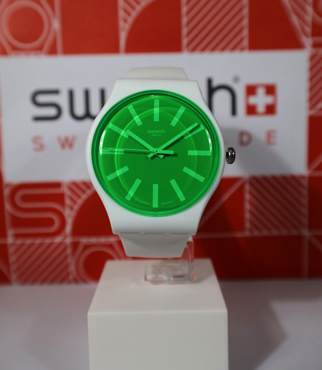 New Limited Swiss Swatch Grassneon Green Dial Unisex Watch SUOW166 41MM