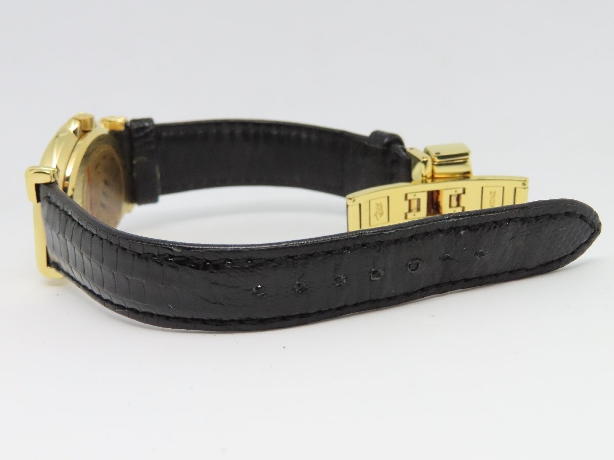 Jean D’Eve Sectora Retrograde Gold Plated Quartz Watch Black Leather JPN
