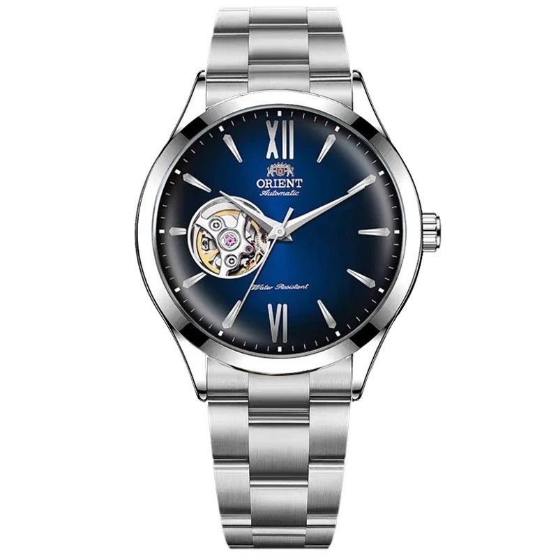 Orient Men’s Automatic Open Heart Watch 30M Water Resistant Blue Dial Watch Gift