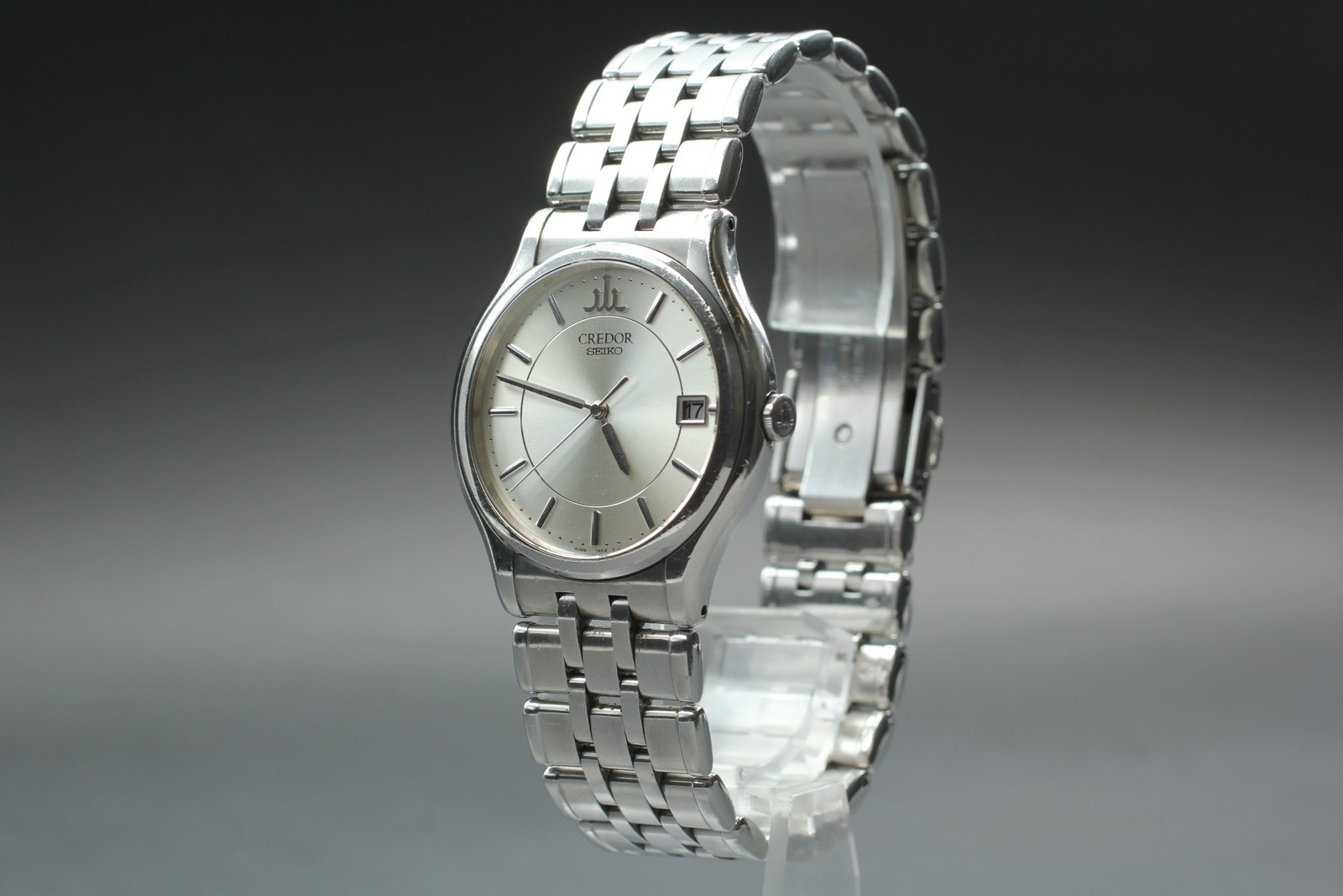 2002 *Exc+5 w/ Box* SEIKO Credor 8J86-7A00 Silver 35mm Quartz Men’s Watch JAPAN