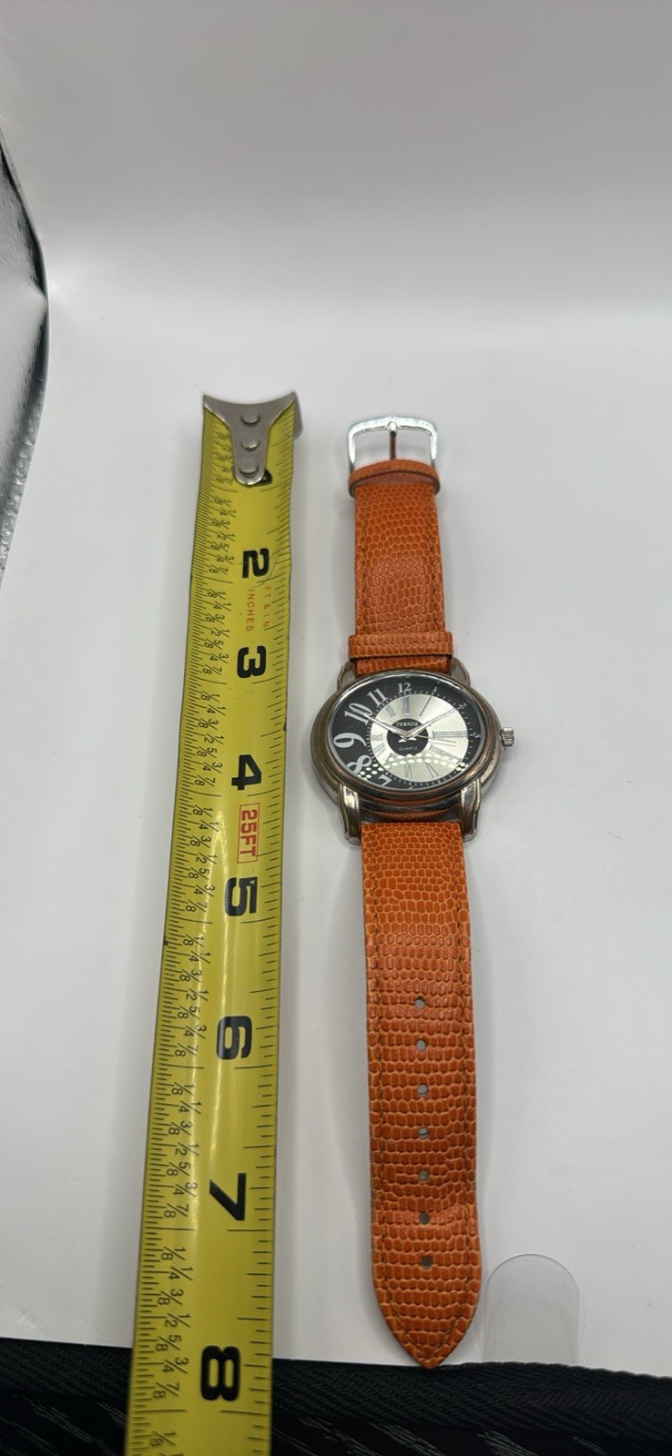 Turner Quartz Watch 052009-2 w/ Hadley Roma Orange Leather Strap 20mm – Untested
