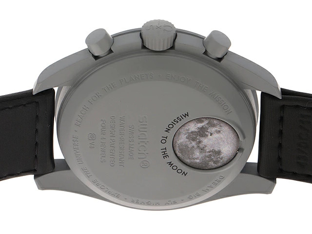Swatch MoonSwatch MISSION TO THE MOON SO33M100 Nylon 42mm Black Dial #DW1649