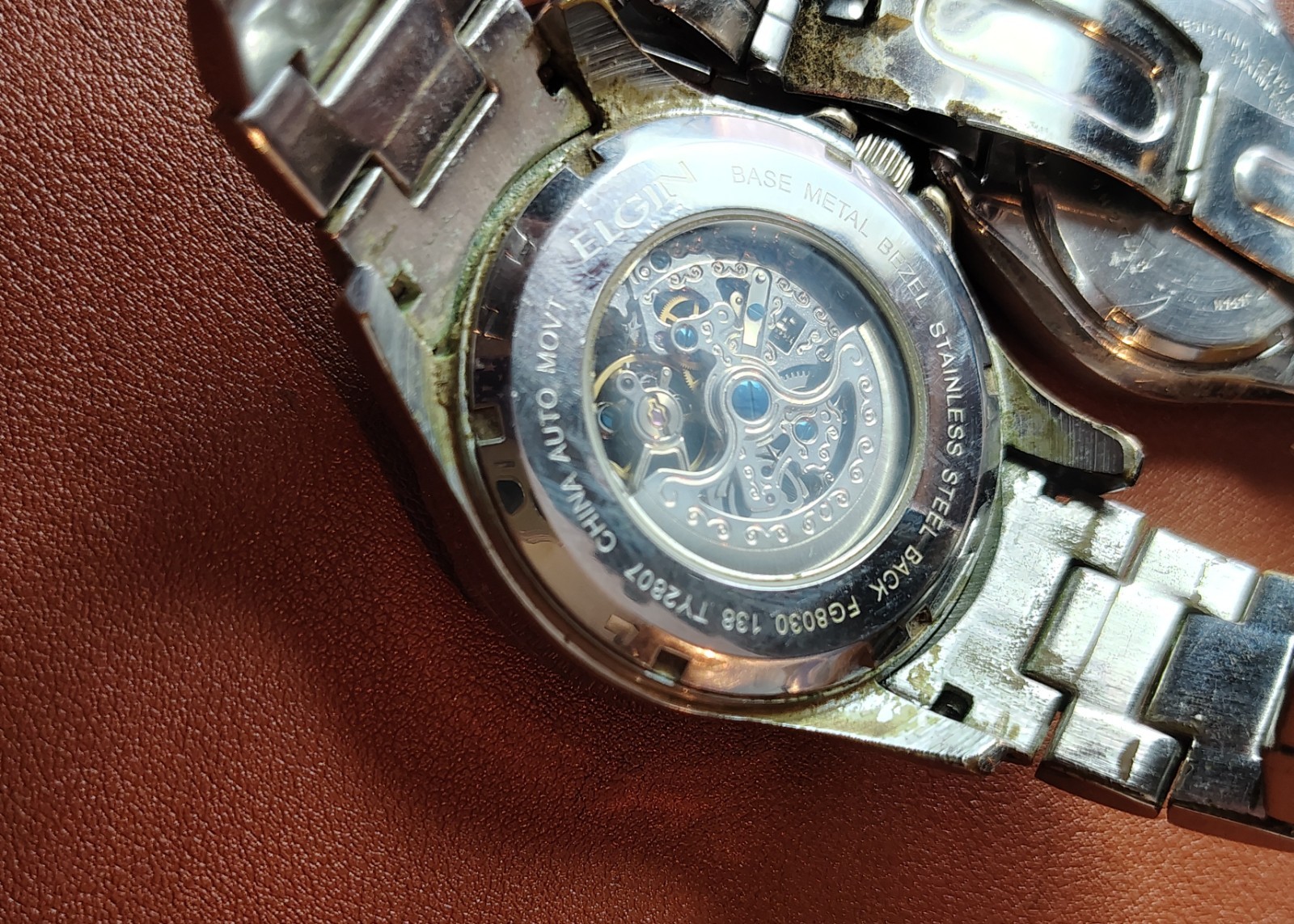 Mens Watches Elgin Skeleton , Seiko Kinetic