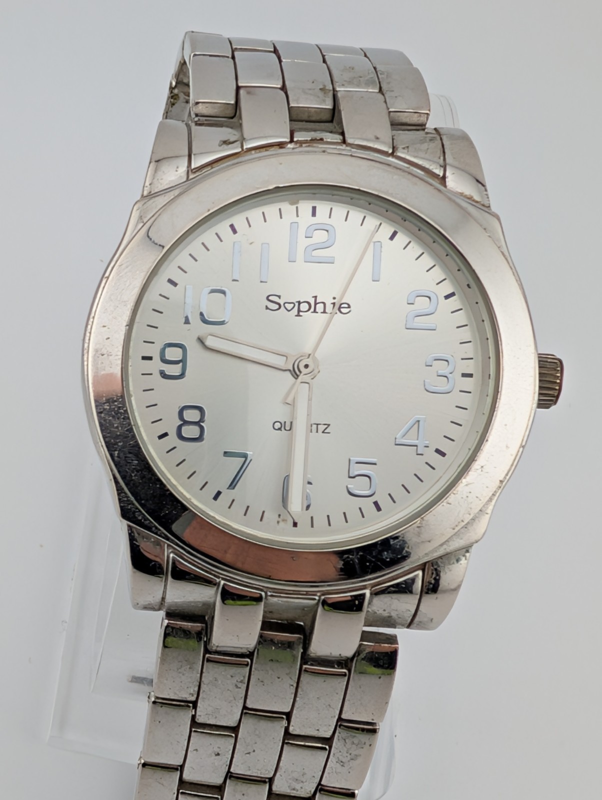Sophie Watch Women 40mm Silver Case 7″ Band- New Battery