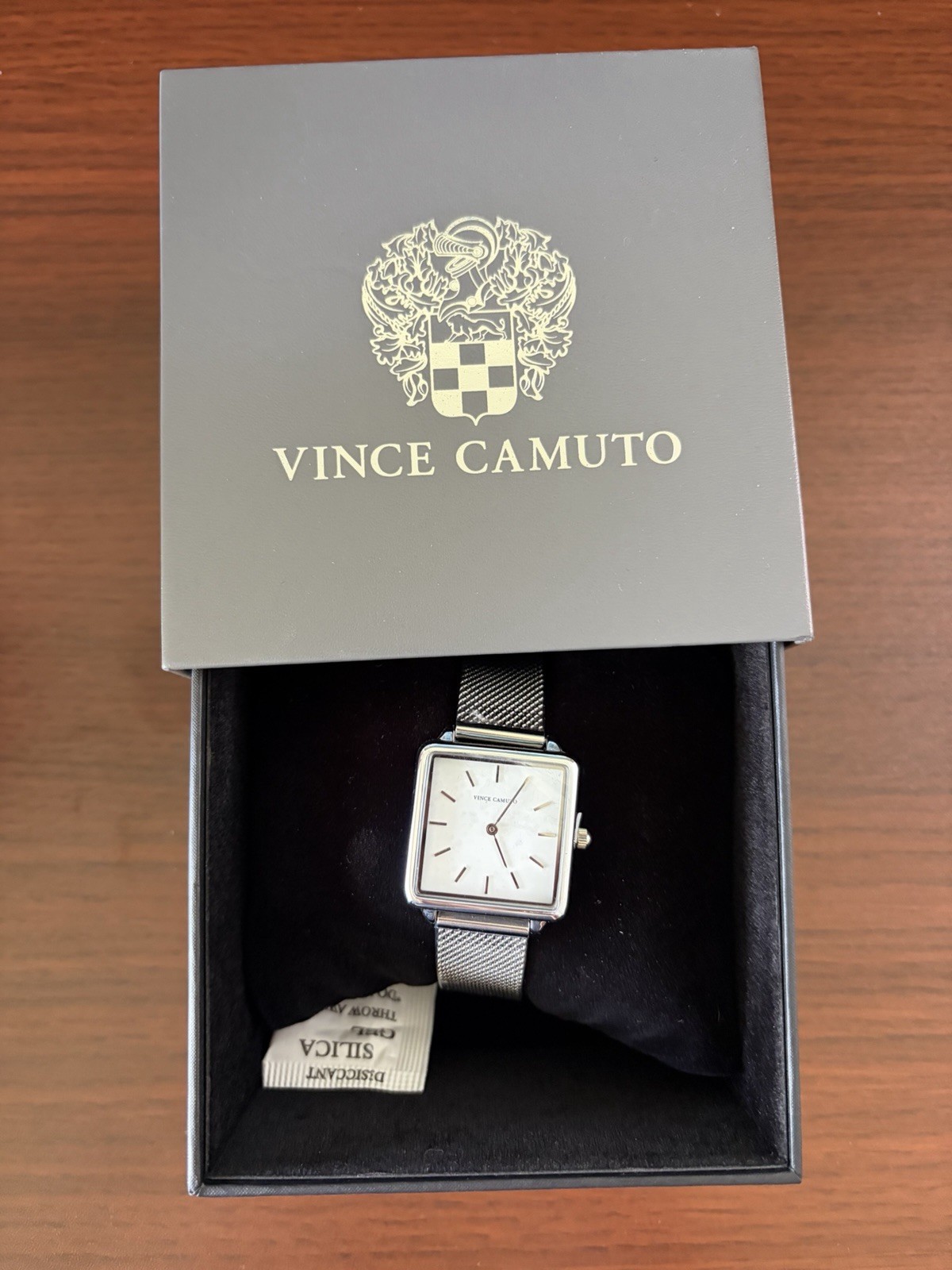Vince Camuto Freya Watch Quartz Watch Silver Mesh Band 28mm Women’s New in Box
